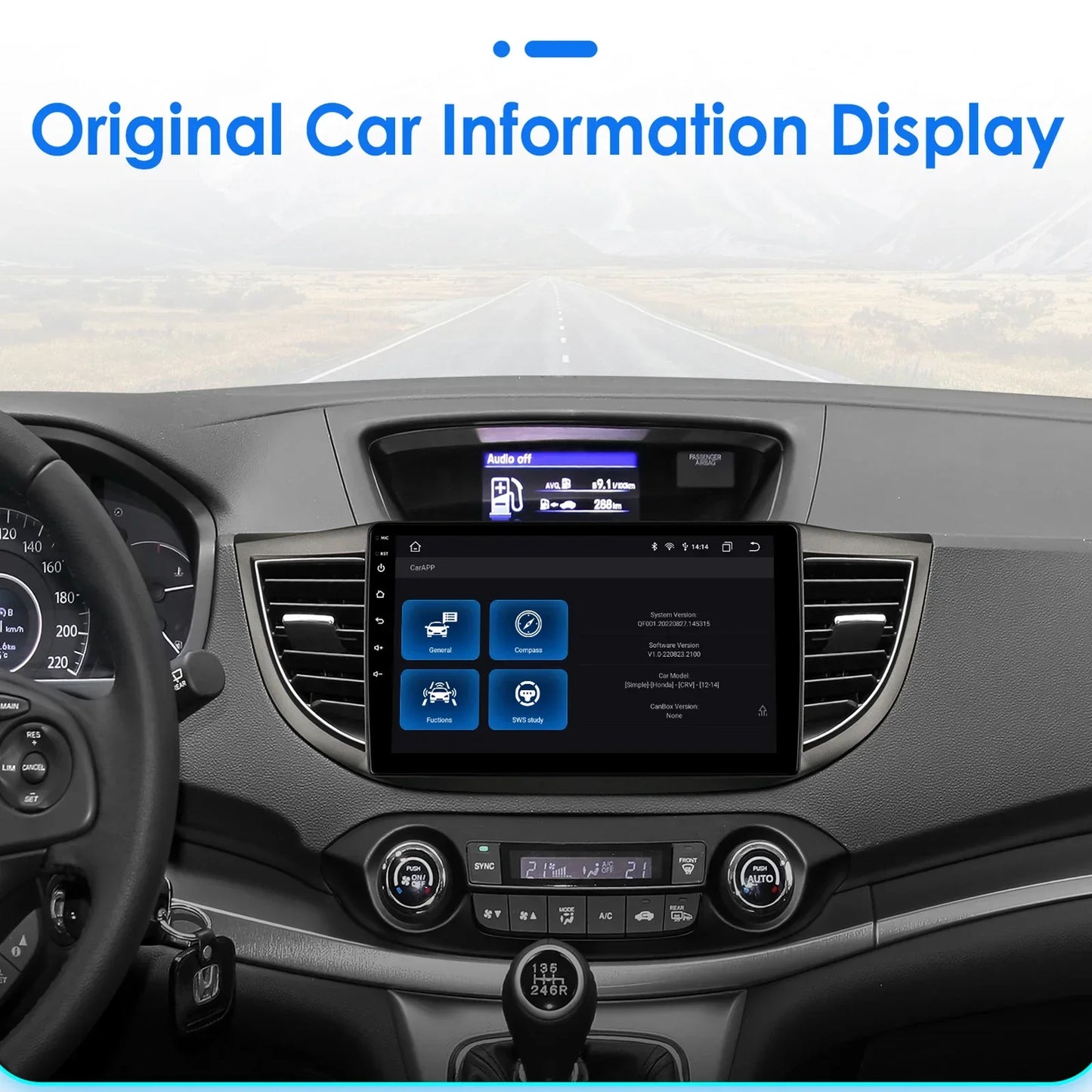 Honda CR-V 4th 2012-2016 9" Android 14 Carplay Android auto wireless wifi bt gps 4g AUTMVCRH4