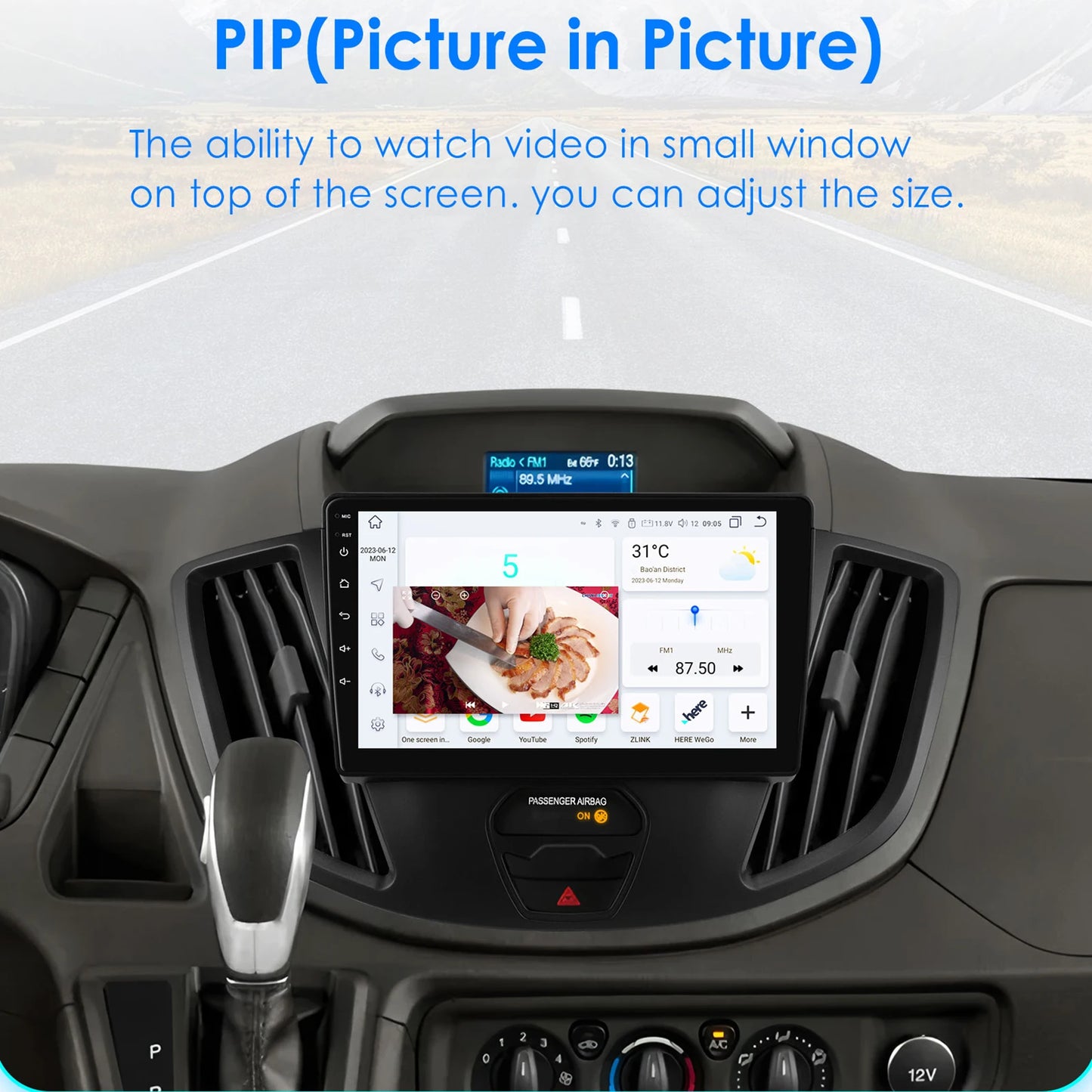 Ford Transit 2015-2018 9" Android 14 Carplay Android auto wireless wifi bt gps 4g  AUTMVLPD