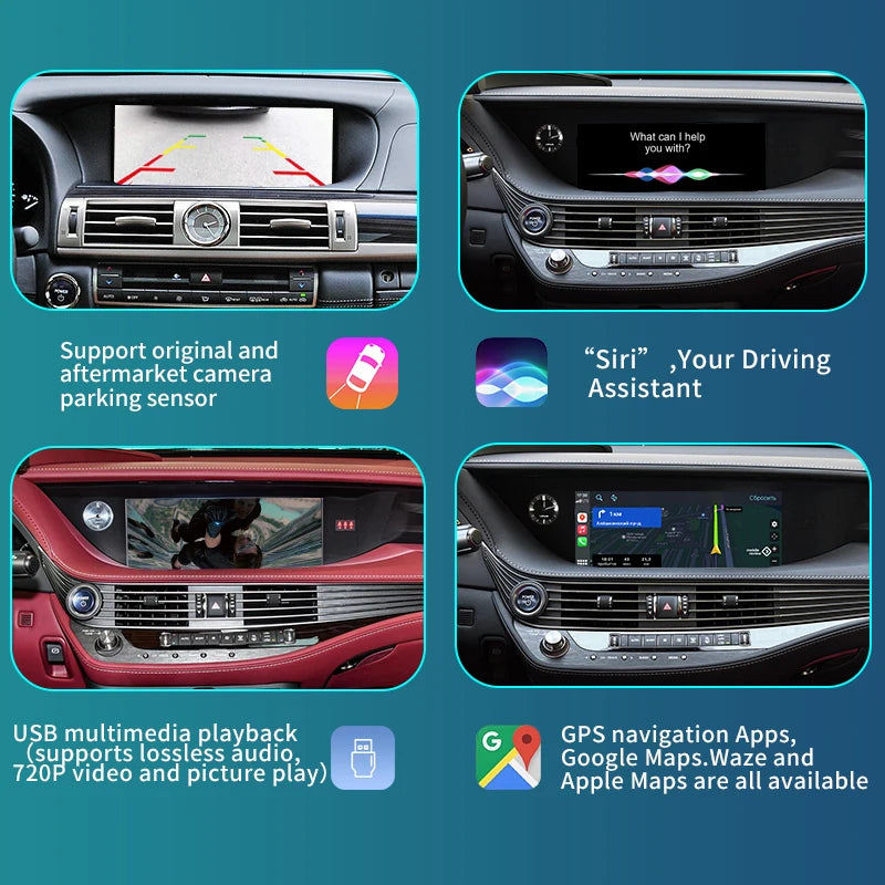 Lexus LS 2014-2020 Wireless CarPlay Android Auto  AirPlay Mirror Link USB Player AUTMLXSLS20