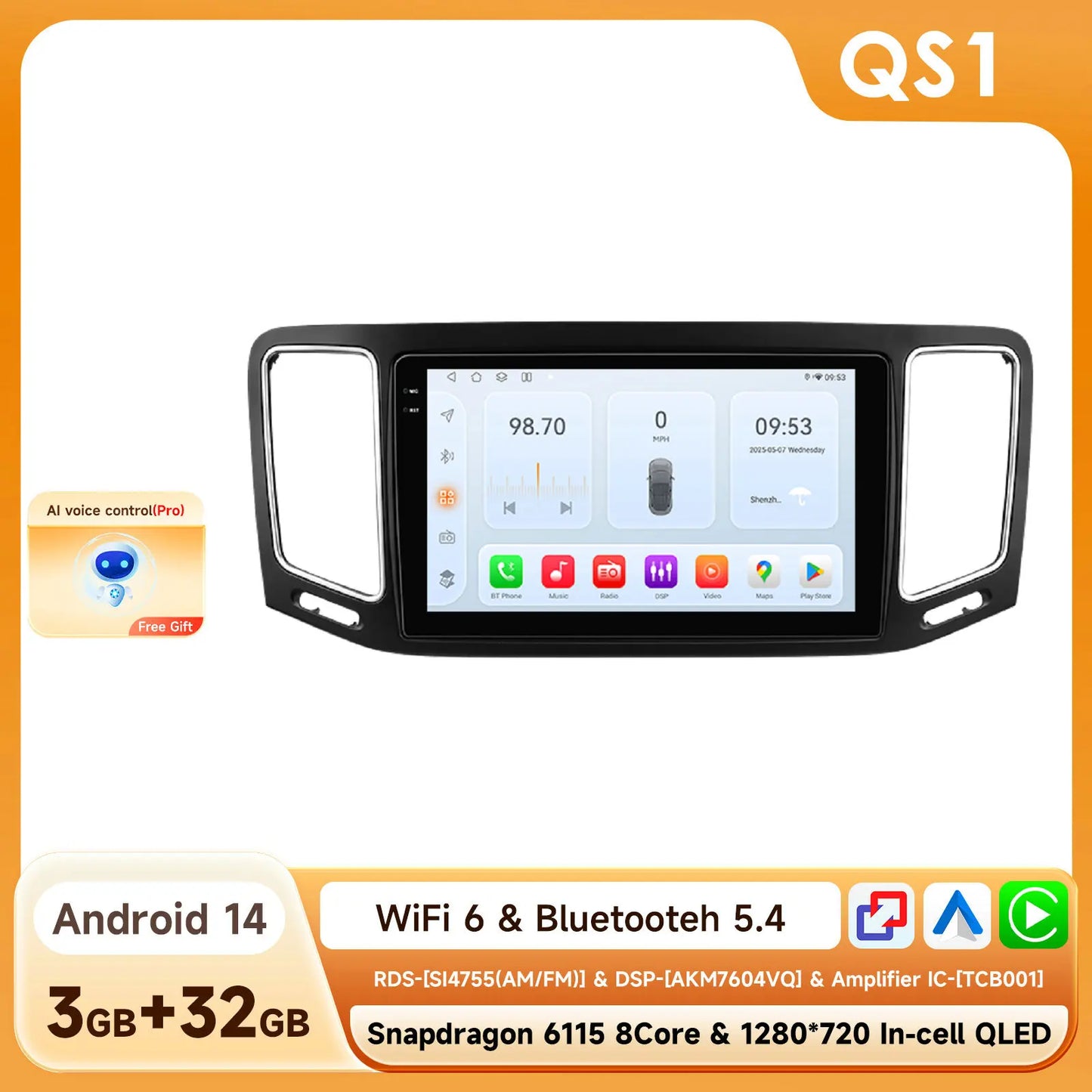 Volkswagen VW Sharan SEAT Alhambra 7N 2010-2022 Multimedia Player GPS Carplay Android auto wireless 4G WiFi Video AUTMJ9HF