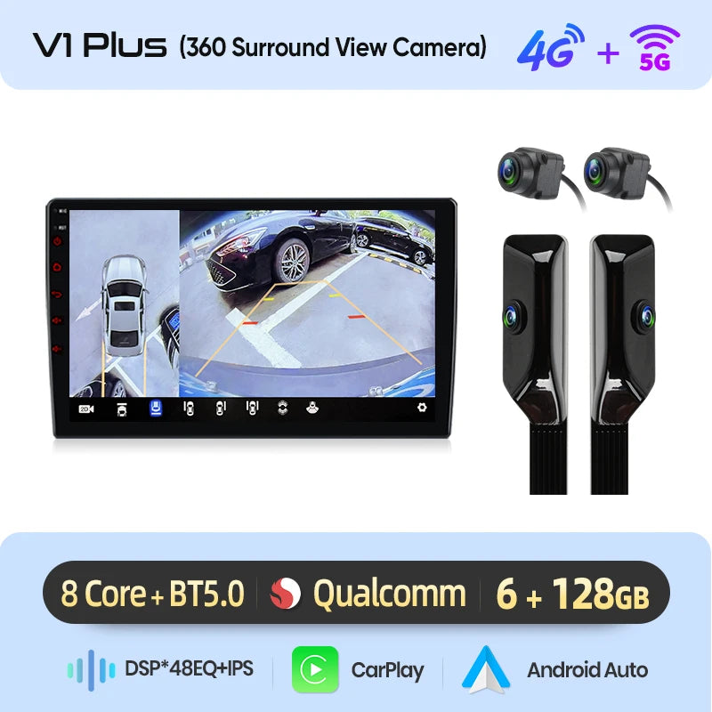 Volvo XC70 V70 S60 2004-2009 9" Android 14 Carplay Android auto wireless wifi bt gps 4g AUTMW46P