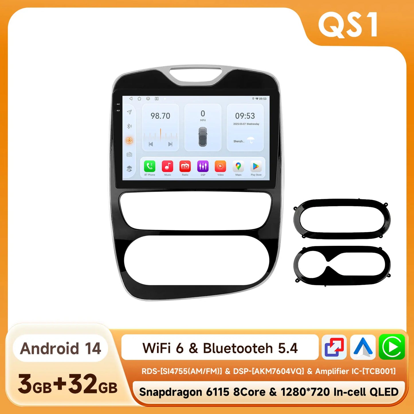Renault Clio 4 2012-2019 10,1" / 10,33"  Android 14 Carplay Android auto wireless wifi bt gps 4g  AUTMXIAG