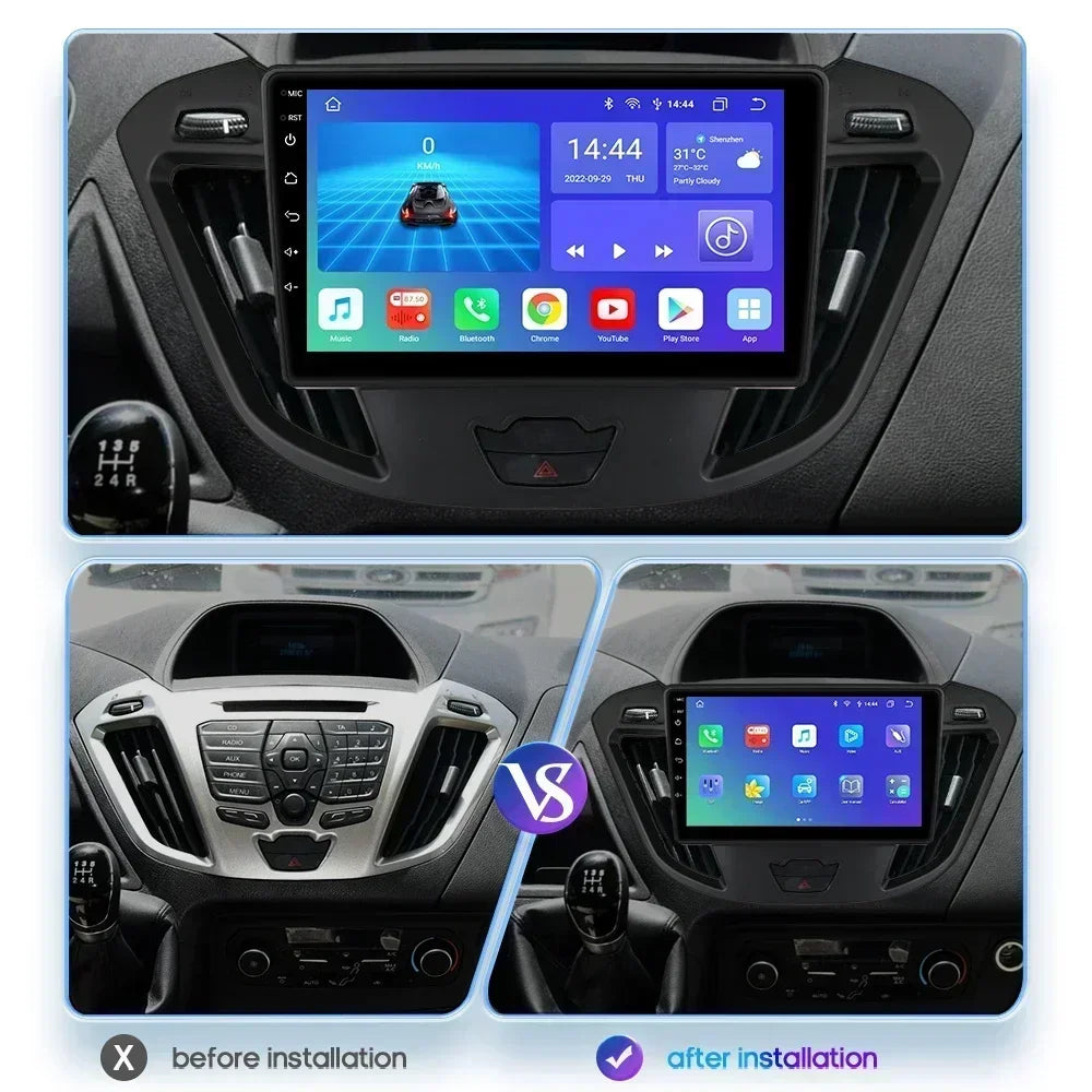 Ford Transit Tourneo Custom 2013-2021 9" Android 14 Carplay Android auto wireless wifi bt gps 4g  AUTMCWA3