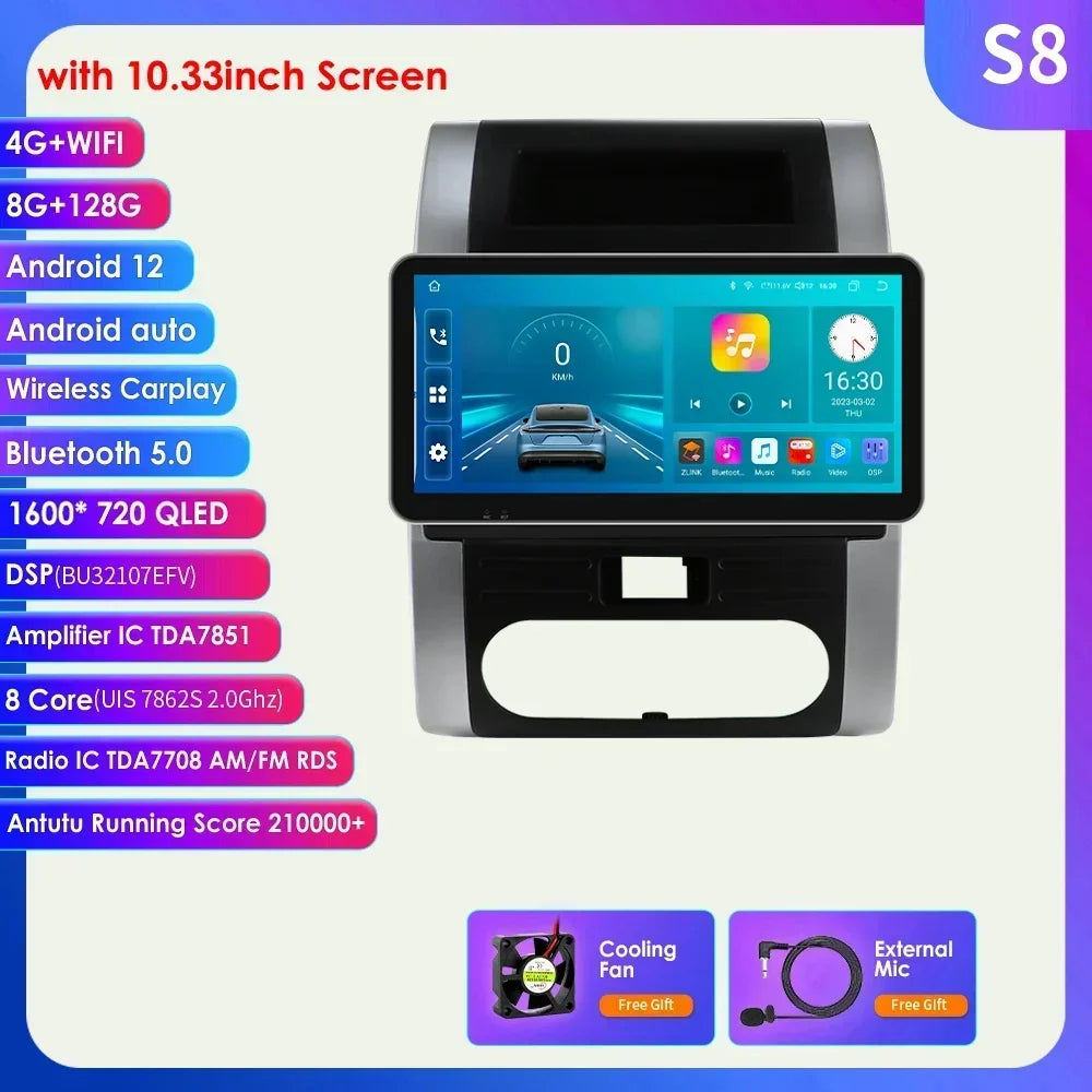 Nissan X-Trail X Trail 2 T31 2007 - 2015 9" Android 14 Carplay Android auto wireless wifi bt gps 4g AUTMXTRNS