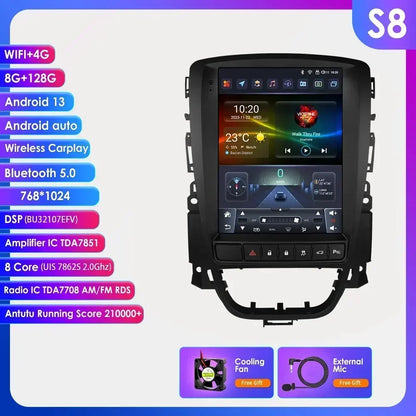 Opel Astra J Vauxhall Buick Verano 2009-2013 9,7" Android 14 Carplay Android auto wireless wifi bt gps 4g  AUTMPT97