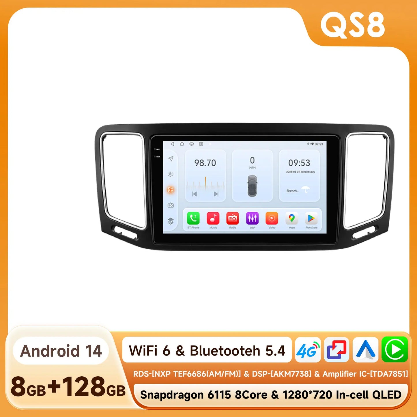 Volkswagen VW Sharan SEAT Alhambra 7N 2010-2022 Multimedia Player GPS Carplay Android auto wireless 4G WiFi Video AUTMJ9HF