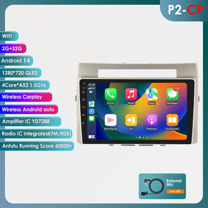 Toyota Corolla Verso AR10 2004-2009 9" Android 14 Carplay Android auto wireless wifi bt gps 4g AUTMLD56J