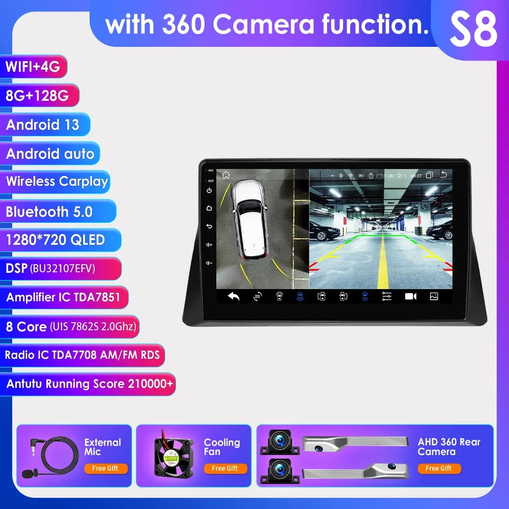 Honda Accord 8 2008-2013 9'' Android 14 Carplay Android auto wireless wifi bt gps 4g AUTMACCHDR