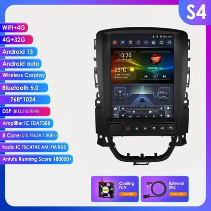 Opel Astra J Vauxhall Buick Verano 2009-2013 9,7" Android 14 Carplay Android auto wireless wifi bt gps 4g  AUTMPT97