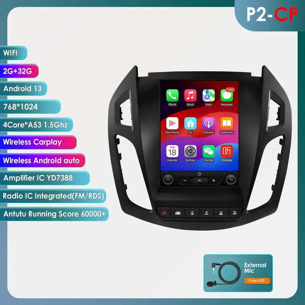 Ford Transit Connect / Tourneo Connect 2013 - 2018 9,7" Android 14 Carplay Android auto wireless wifi bt gps 4g  AUTMEZ9J