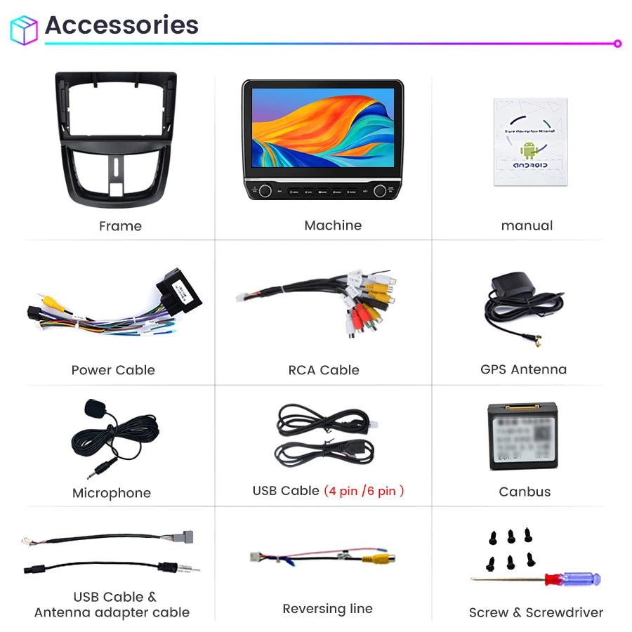 Peugeot 207 207CC 2006 - 2015  9" CarPlay Android auto Car Radio RDS WIFI GPS BT  Multimedia Navigation AUTMPEG9J2M