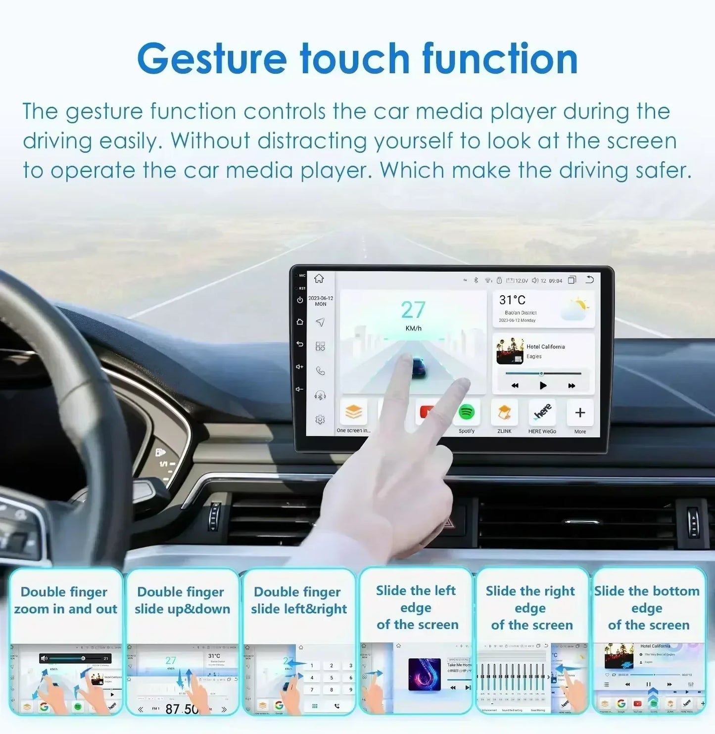 9-inch Universal Android Car Radio Headunit Intelligent System 4G WiFI BT Auto CarPlay GPS Navigation UI7862