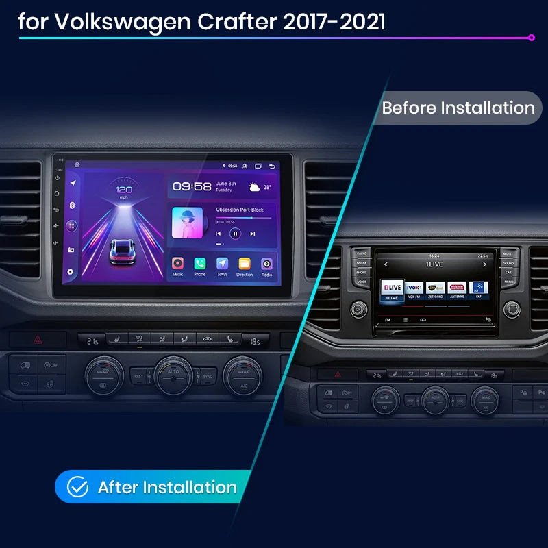 Volkswagen Crafter 2017-2021 10,1" V1pro AI Voice Carplay Android Auto Radio RDS WIFI GPS BT 4G Car Multimedia autoradio AUTMVWCRFT4