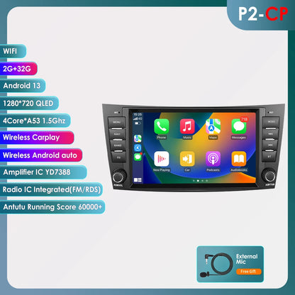 Mercedes Benz E-class W211 E200 E220 E300 E350 E240 E270 E280 W219 8" Android 14 Carplay Android auto wireless wifi bt gps 4g  AUTMDBW0