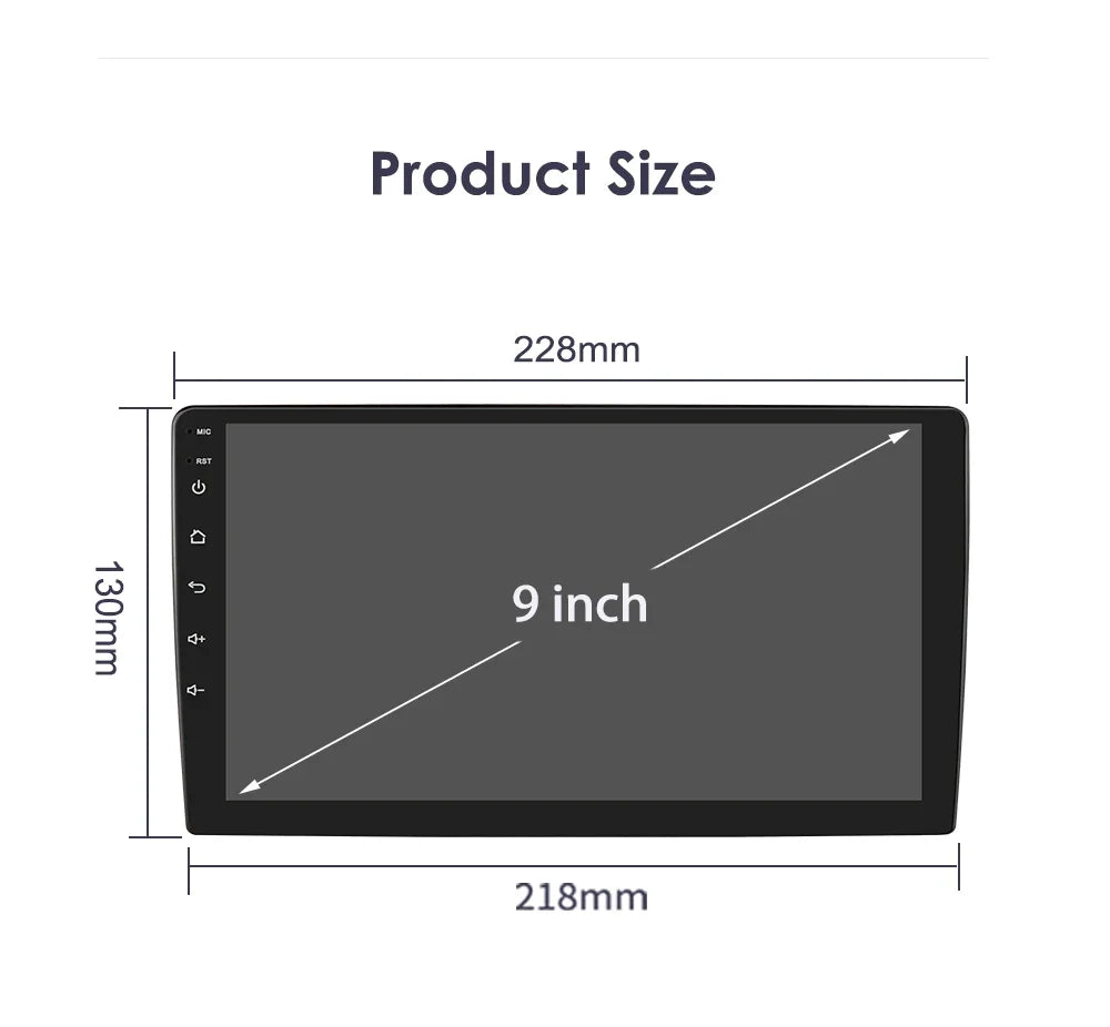 9-inch Universal Android Car Radio Headunit Intelligent System 4G WiFI BT Auto CarPlay GPS Navigation UI7862