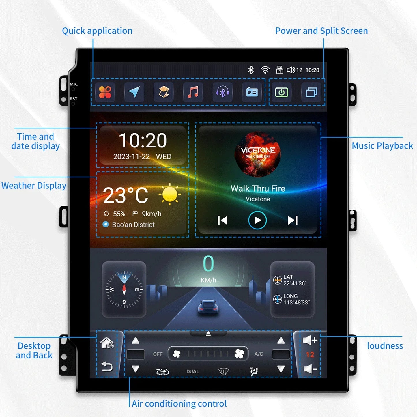 Renault Scenic 2013 - 2024 9,7" Android 14 Carplay Android auto wireless wifi bt gps 4g  AUTMXM05