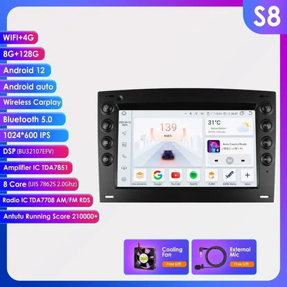 Renault Megane 2 2002-2009 7" Android 14 Carplay Android auto wireless wifi bt gps 4g AUTM6WAO