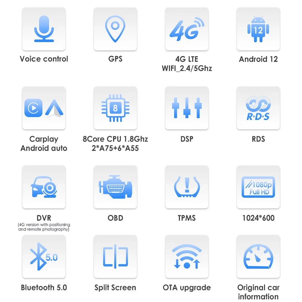 Renault Clio 4 2012-2016 / 2016-2019  10.1'' / 10.33''  CarPlay Android auto 4G 2 Din Android 12    Car Radio RDS WIFI BT GPS  Multimedia Player AUTMRENACL4