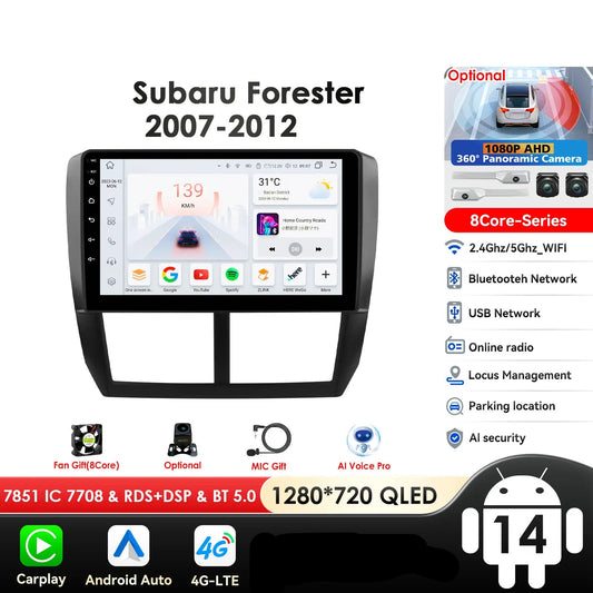Subaru Forester 3 SH 2007-2013 Impreza WRX  " Android 14 Carplay Android auto wireless wifi bt gps 4g AUTMFSTSB