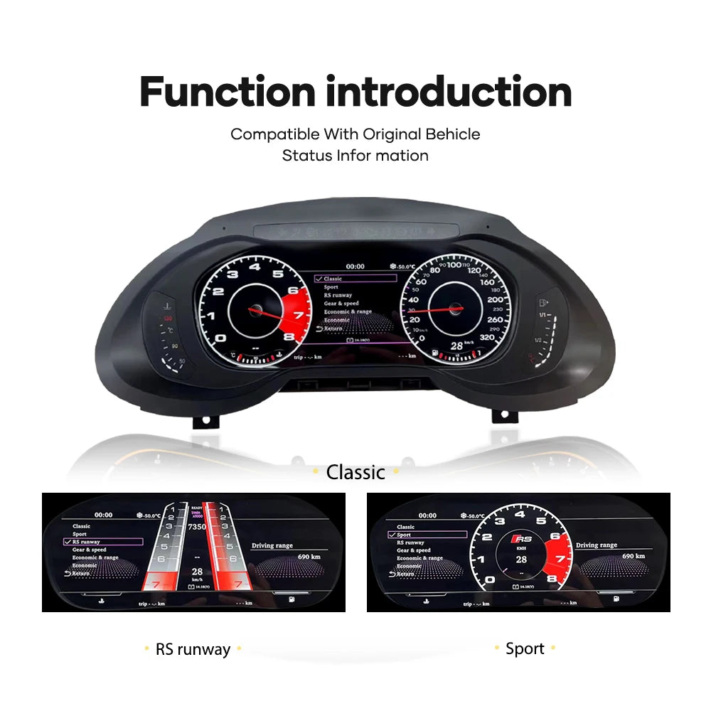 Audi A4 A5 Q5 2008-202112.3'' Lcd Cruscotto Digitale AUTMA4A5Q5