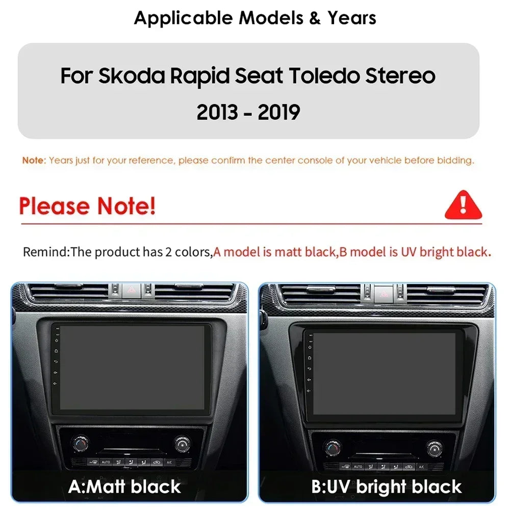 Skoda Rapid Seat Toledo 2013-2019 9" Android 14 Carplay Android auto wireless wifi bt gps 4g  AUTM0KRI
