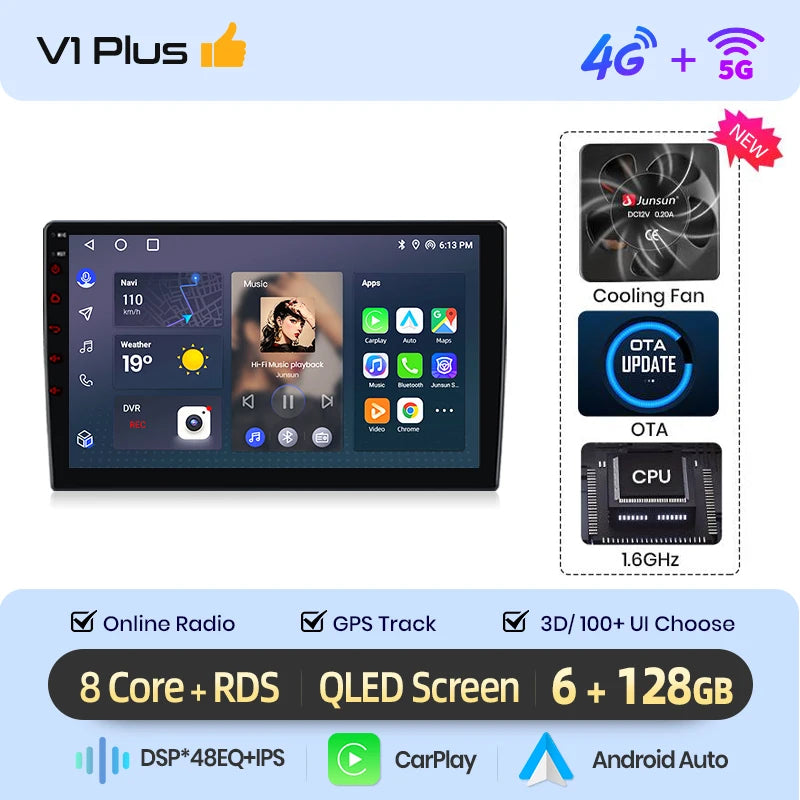 Volvo XC70 V70 S60 2004-2009 9" Android 14 Carplay Android auto wireless wifi bt gps 4g AUTMW46P
