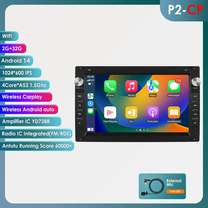 VW Golf 4 Passat POLO Transport T5 Multivan Seat Jetta 7" Android 14 Carplay Android auto wireless wifi bt gps 4g AUTMY82N