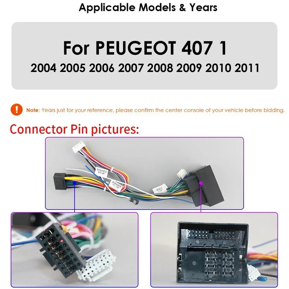 Peugeot 407 1  2004-2011 9" Android 14 Carplay Android auto wireless wifi bt gps 4g AUTMRWH2
