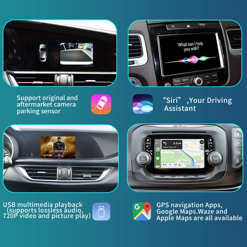 Alfa Romeo Stelvio / Giulia / Giulietta 2014-2019 Android Mirror Link AirPlay Car Play  Wireless AUTMAFRSG
