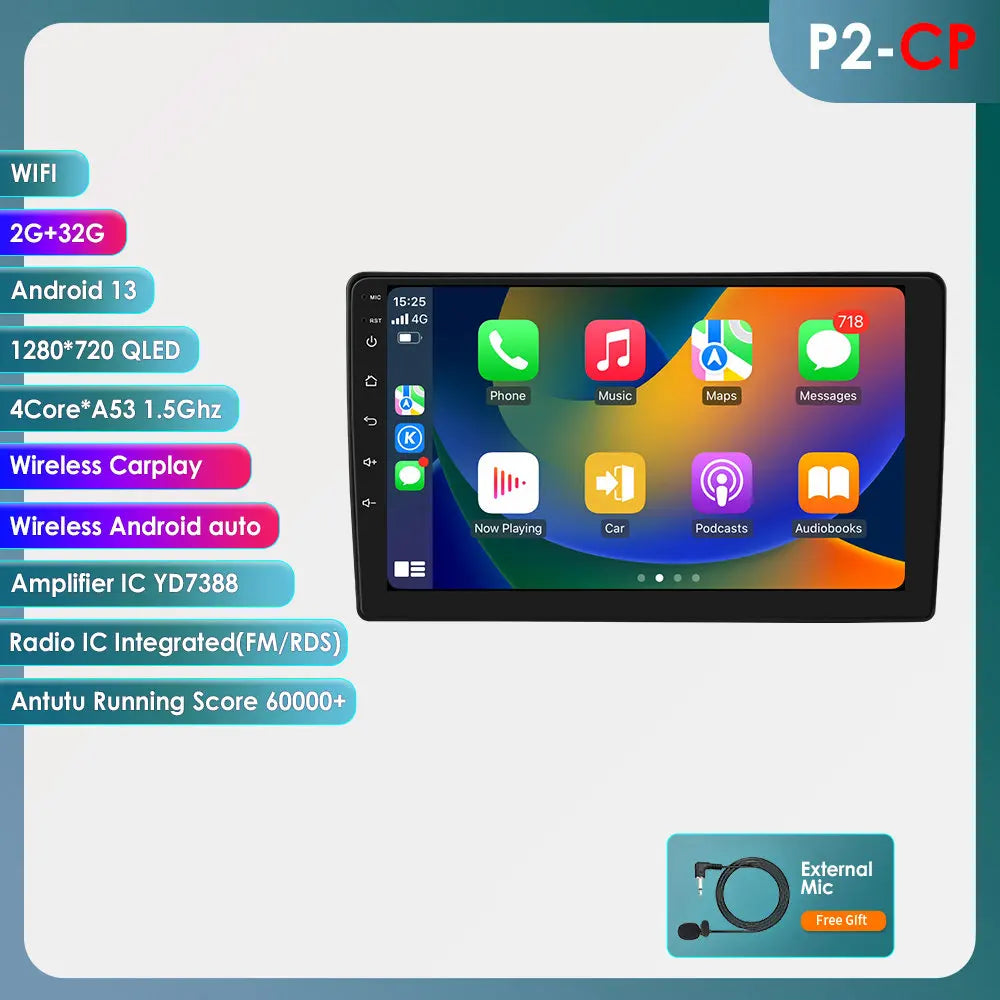 Citroen C2 C3 2001 - 2010 9" Android 14 Carplay Android auto wireless wifi bt gps 4g  AUTME40A