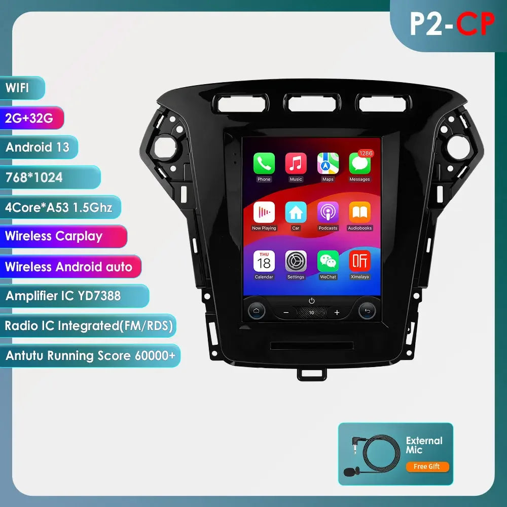 Ford Mondeo MK4 / Galaxy 2011-2013 9,7" Android 14 Carplay Android auto wireless wifi bt gps 4g  AUTMDQYD