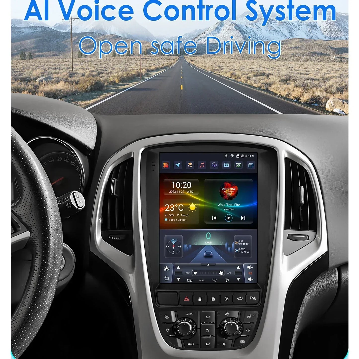 Opel Astra J Vauxhall Buick Verano 2009-2013 9,7" Android 14 Carplay Android auto wireless wifi bt gps 4g  AUTMPT97