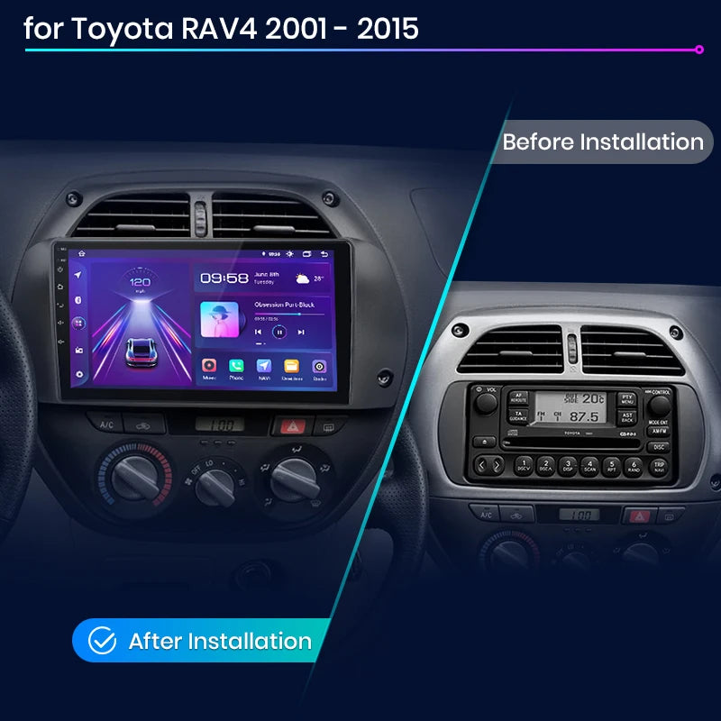 Toyota RAV4 4 2001 - 2015 V1 AI Voice Wireless CarPlay Android Auto Radio RDS WIFI GPS BT 4G Car Multimedia  autoradio AUTMTYTORV4