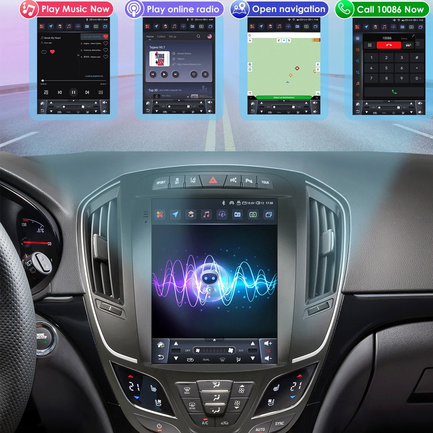 Opel Insignia Buick Regal 2014 - 2018 9,7" Android 14 Carplay Android auto wireless wifi bt gps 4g AUTMAEXF