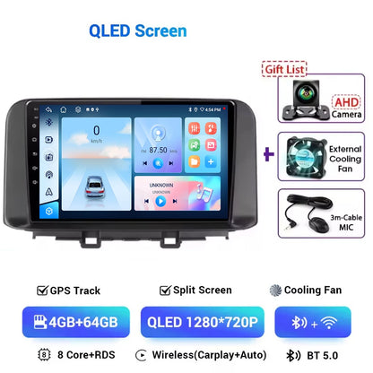 Hyundai Kona 2018-2022 Android 14 Multimedia Video Player GPS RDS DSP 5G Carplay Auto AUTMHKDFN