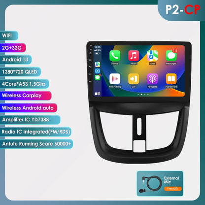 Peugeot SW 207 CC 207 CC 2006-2015  Car Radio RDS WIFI BT GPS wireless CarPlay Android Auto AUTM76EA