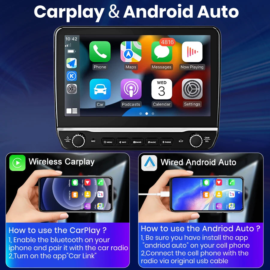 Peugeot 207 207CC 2006 - 2015  9" CarPlay Android auto Car Radio RDS WIFI GPS BT  Multimedia Navigation AUTMPEG9J2M