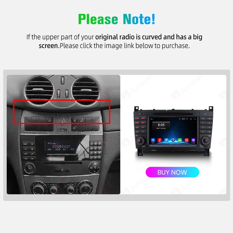 Mercedes Benz CLK-Class W209 2005-2006 9'' Android 12 Car Multimedia Player Built-in 4G DSP Android AUTO CarPlay AUTMMDCSW