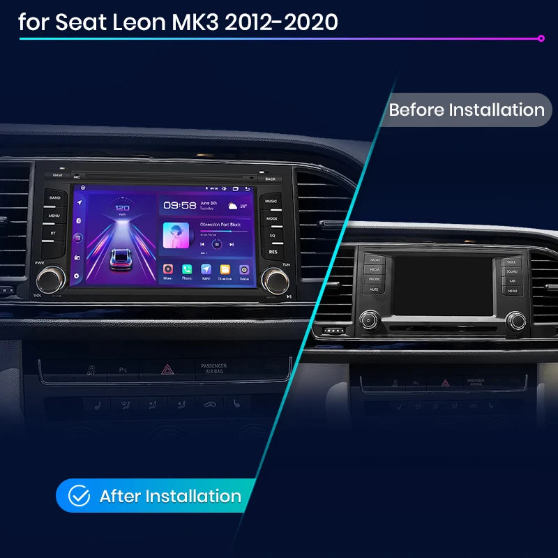 Seat Leon MK3 5F 2012 - 2020 Ibiza 2016 Wireless Carplay Android Auto Radio rds wifi gps bt  Car Multimedia DSP  autoradio AUTMSEATLI2