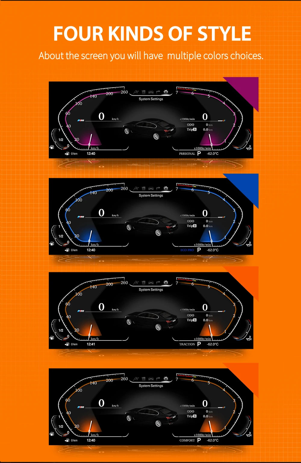 BMW 3 Series E90 E91 E92 E93 12.3" Quadrante digitale lcd AUTMBMWE9023