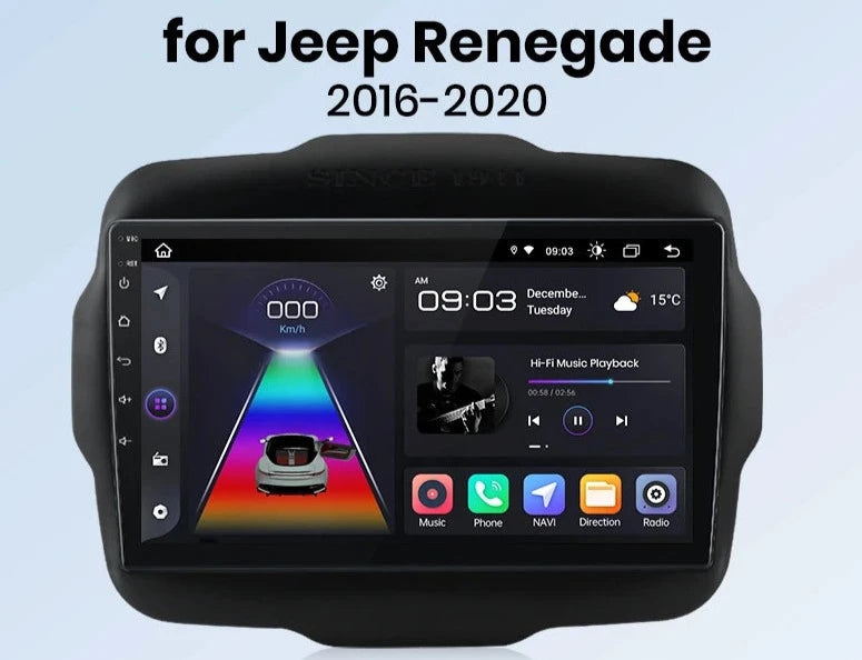 Jeep Renegade 2016-2020 9" Android 12 Wireless CarPlay Android Auto Radio   4G Car Multimedia GPS 2din autoradio AUTMJRDVT