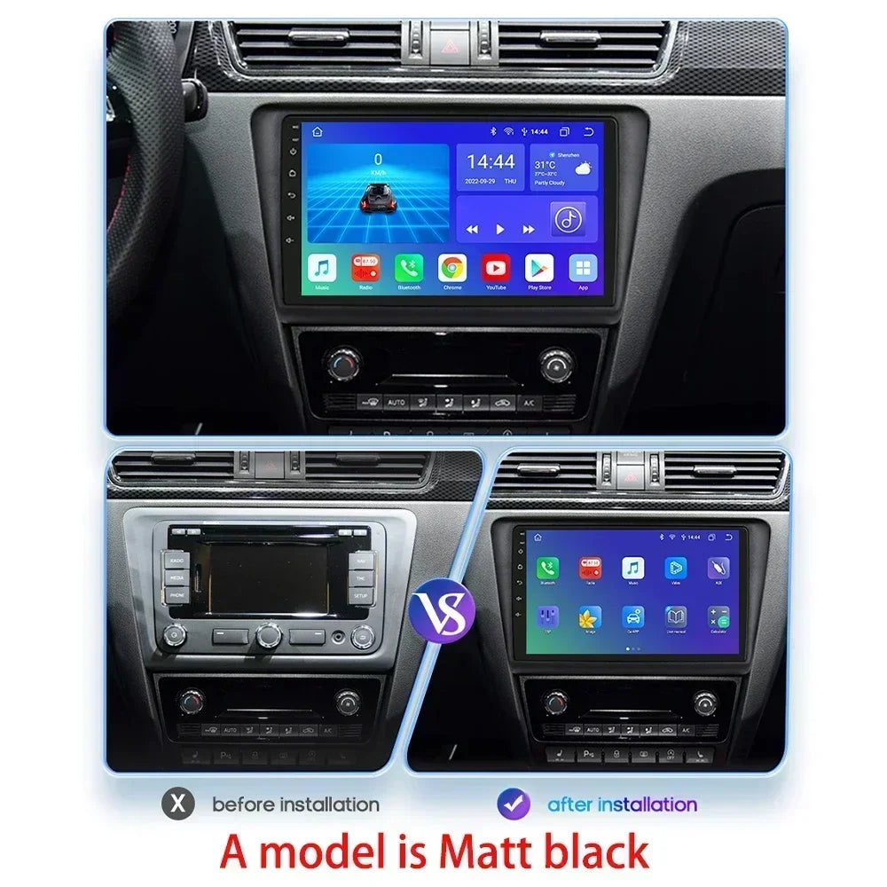 Skoda Rapid Seat Toledo 2013-2019 9" Android 14 Carplay Android auto wireless wifi bt gps 4g  AUTM0KRI
