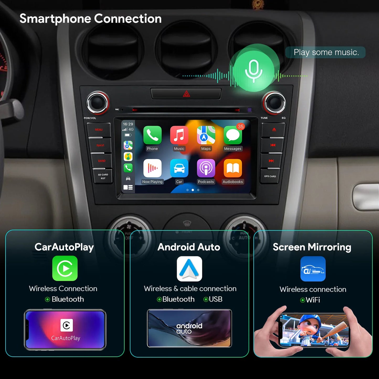 Mazda CX-7 2007 -2012 7'' Android 13 Octa Core 4+64GB Car DVD Multimedia Player DSP CarPlay android auto  4G IA72CX7MS
