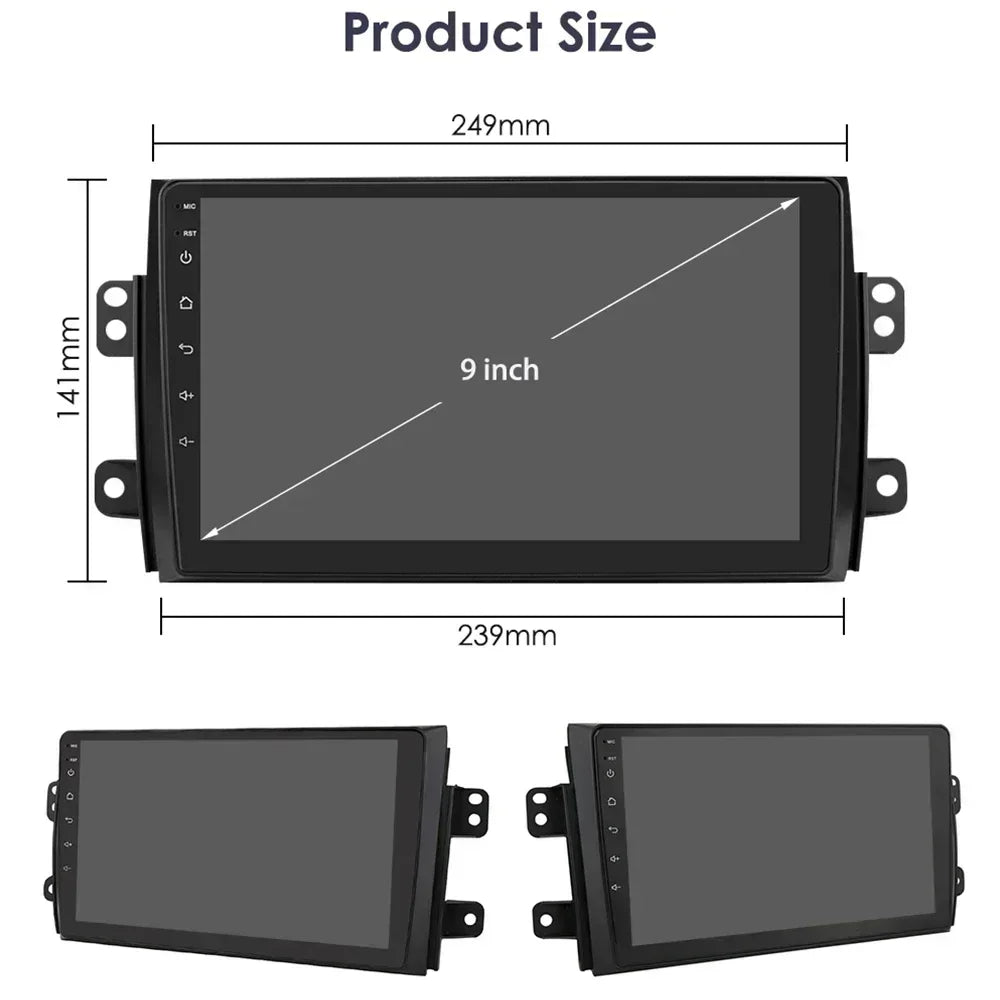 Suzuki SX4/Fiat 16 2005-2014 9" Android 14 Carplay Android auto wireless wifi bt gps 4g AUTMDSJD