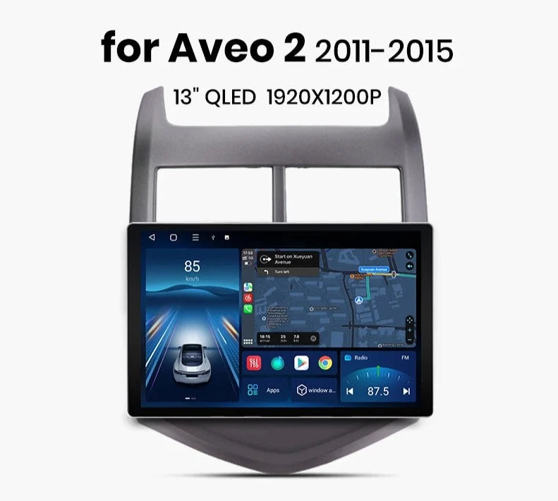 Chevrolet Aveo 2 Sonic T300 2011 - 2015 X7 MAX 13.1“ 2K Wireless CarPlay Android Auto Car Radio RDS WIFI GPS BT  For  Multimedia autoradio AUTMCHVA2
