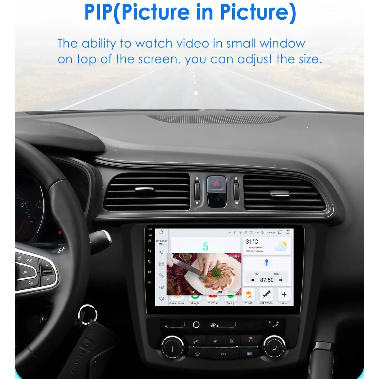Renault Kadjar 2015-2019  9" Android 14 Carplay Android auto wireless wifi bt gps 4g AUTM83VU