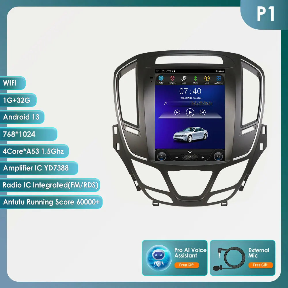 Opel Insignia Buick Regal 2014 - 2018 9,7" Android 14 Carplay Android auto wireless wifi bt gps 4g AUTMAEXF