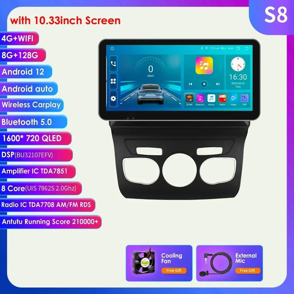 Citroen C4 C4L 2013-2017 9" Android 14 Carplay Android auto wireless wifi bt gps 4g AUTMFEMA