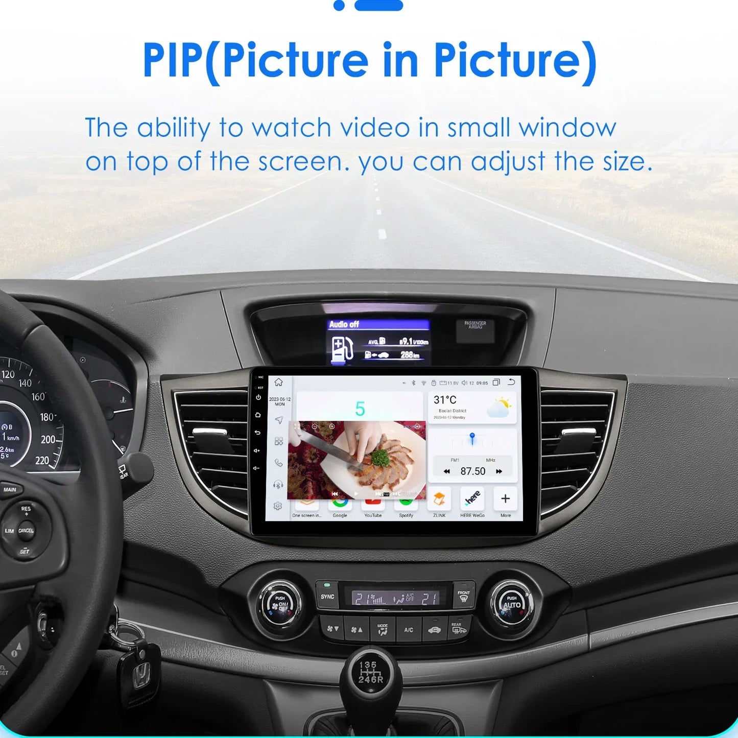 Honda CR-V 4th 2012-2016 9" Android 14 Carplay Android auto wireless wifi bt gps 4g AUTMVCRH4