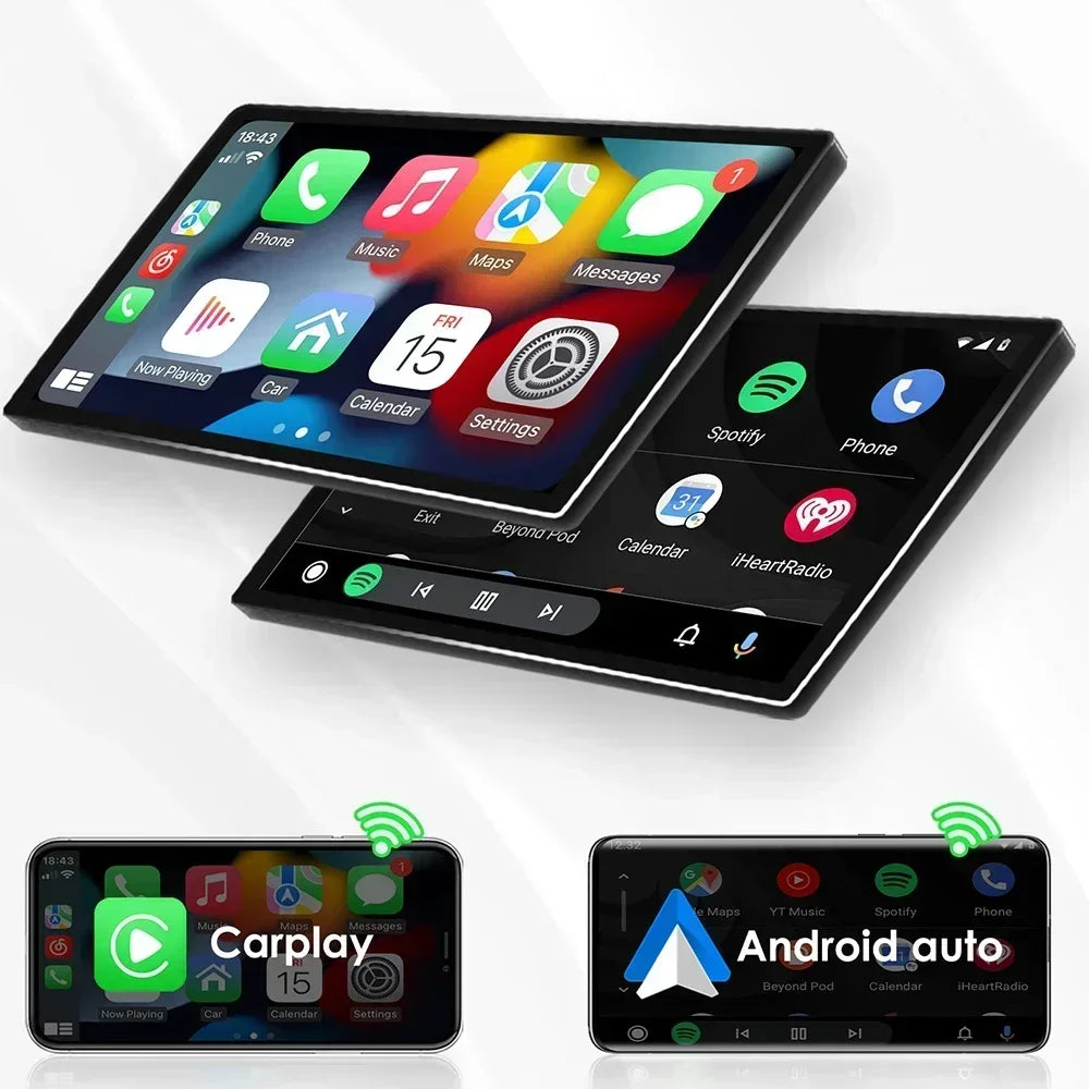 Hikity Autoradio Android 15 Per Fiat 500 (2007-2015) – 9 Pollici, 4+64GB, CarPlay Wireless, Android Auto, GPS, Bluetooth, Telecamera Posteriore Inclusa